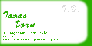 tamas dorn business card
