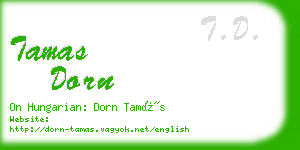 tamas dorn business card